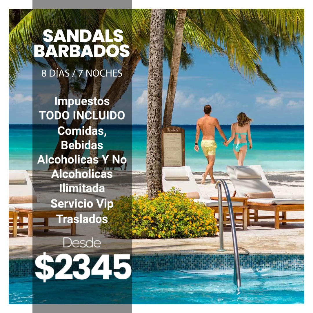 Vacaciones Sandals Barbados TODO Incluido 2022
